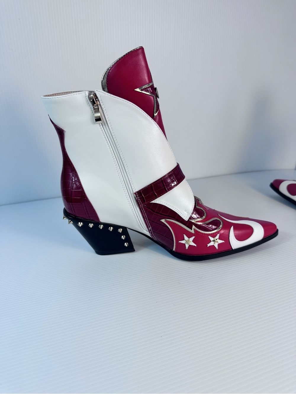 Azalea Wang Channy Multi Western Studded Ankle Boots NIB Size 7 & 11 - Picture 5 of 8